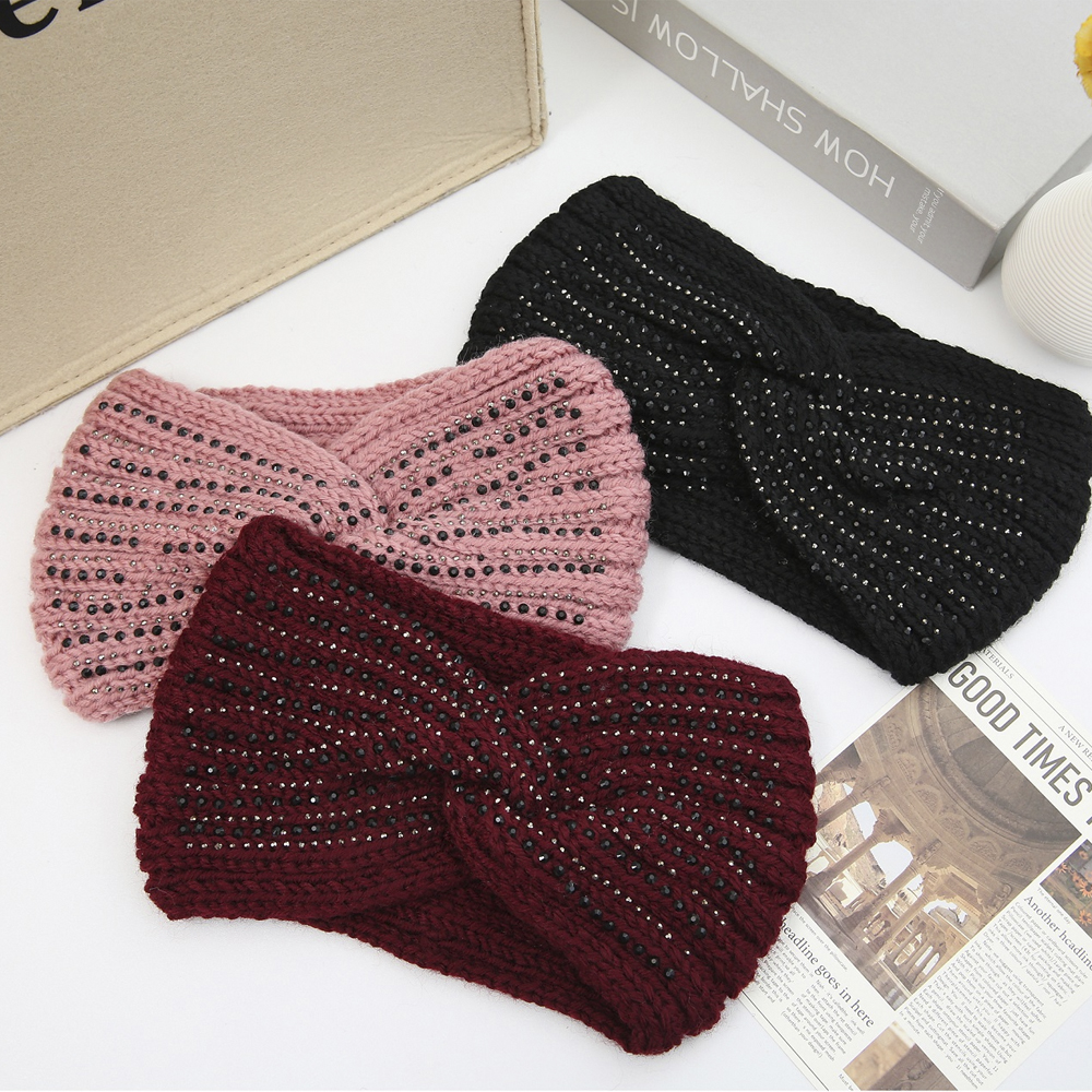 RHINESTONE KNIT HEADBAND (12 UNITS)