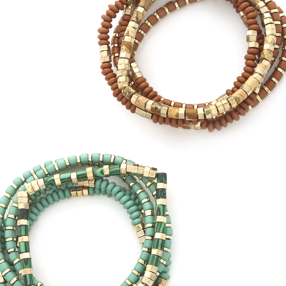 5 ROW MIXED BEAD BRACELET