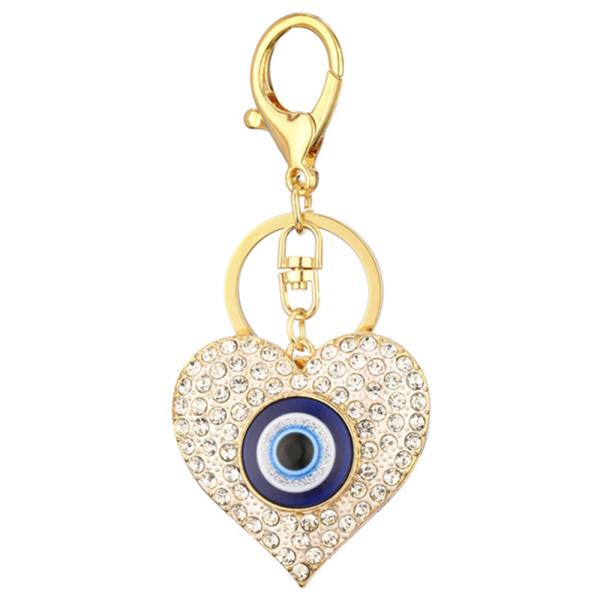 RHINESTONE HEART EYE KEY CHAIN