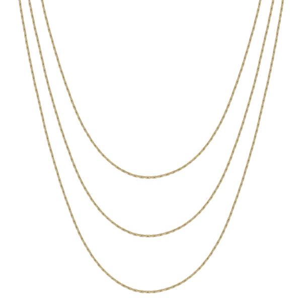 3 LAYERED THIN CHAIN NECKLACE
