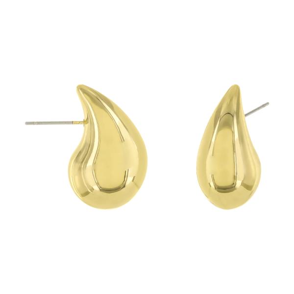 25MM LONG CCB GOLD DIPPED DOME EARRING
