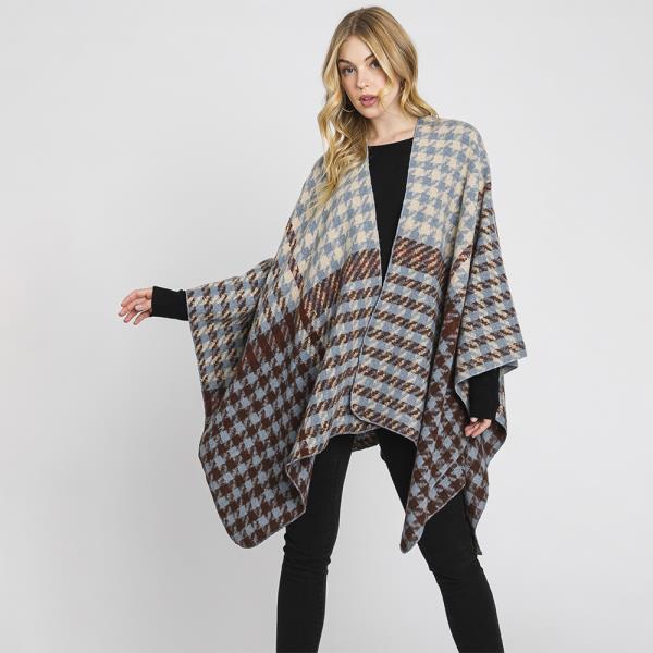 HOUNDSTOOTH PATTERN RUANA