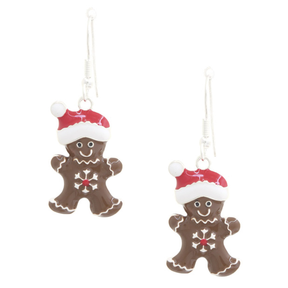 CHRISTMAS GINGERBREAD MAN DANGLE EARRING