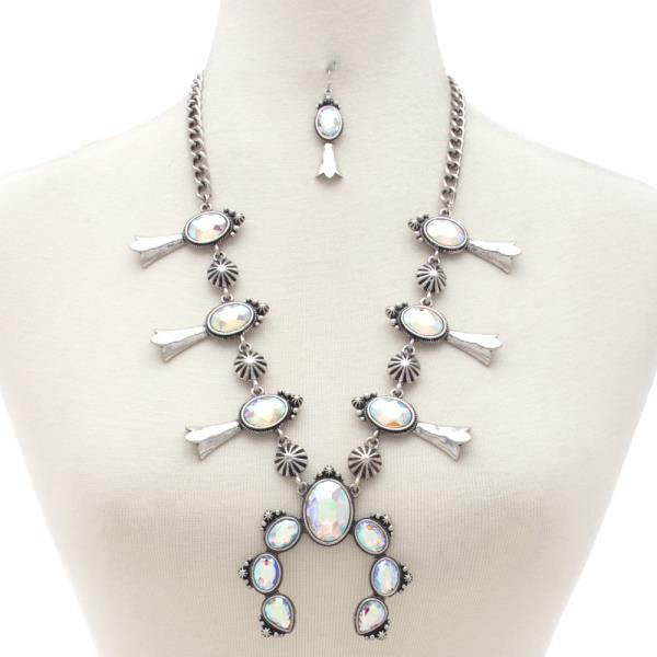 HORSE SHOE CRYSAL PENDANT NECKLACE