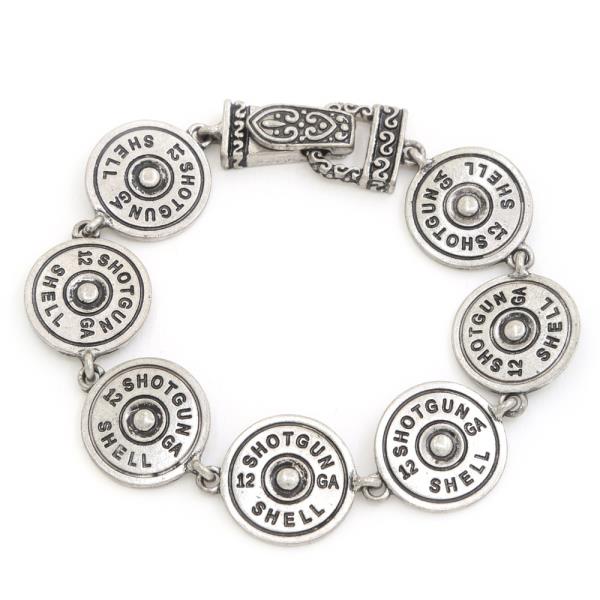 SHOTGUN SHELL COIN LINK METAL BRACELET