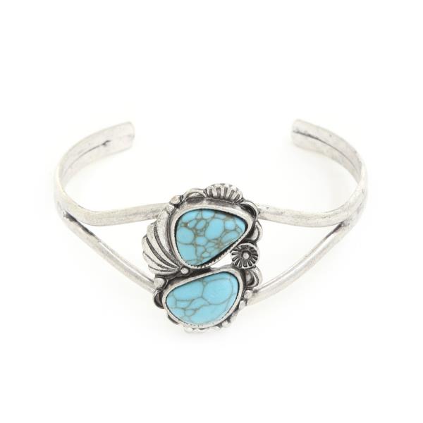 TURQUOISE STONE CUFF BRACELET
