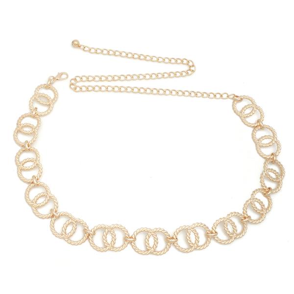 TWIST DOUBLE CIRCLE LINKED CHAIN BELT