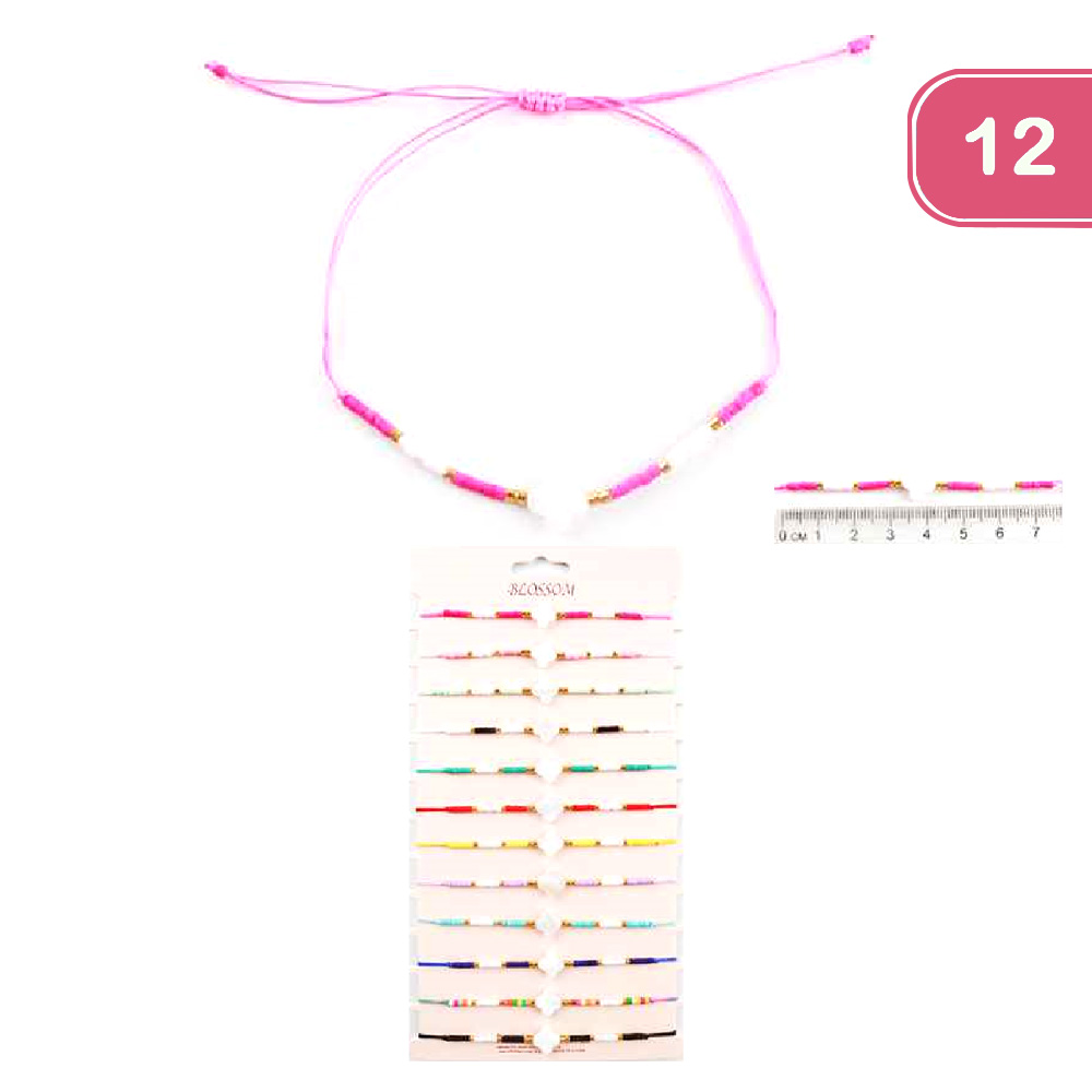 FASHION ADJUSTABLE BEADED BRACELET (12UNITS)