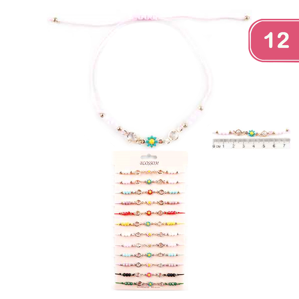 FASHION FLOWER BEAD BRACELET (12UNITS)