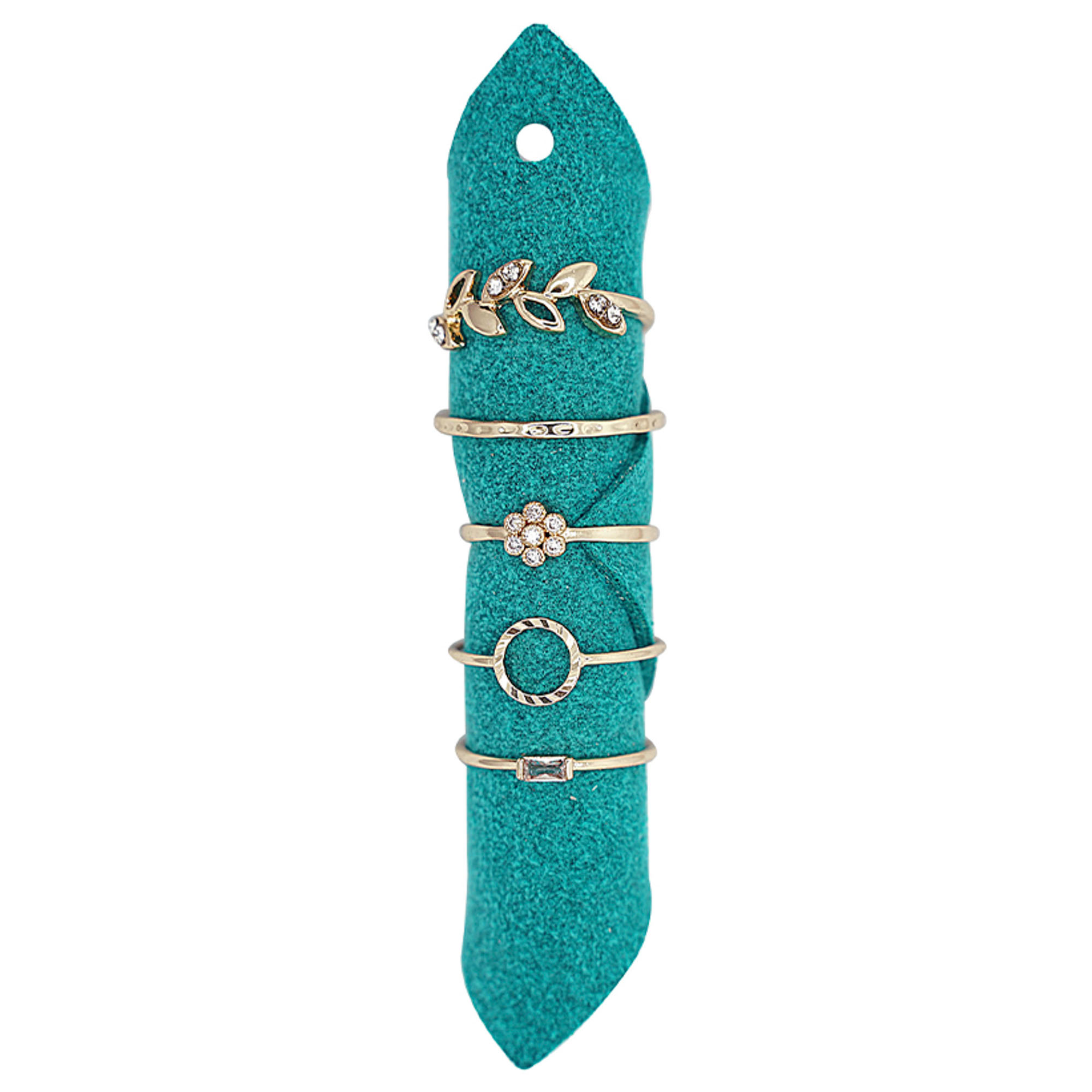 STONE ROUND ASSORTED RING SET