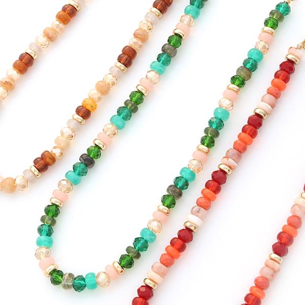 FASHION COLORED CRYSTAL BEAD NECKLACE