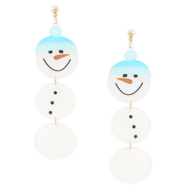 CHRISTMAS SNOWMAN DANGLE EARRING