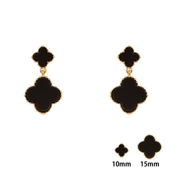 SHELL POST CLOVER EARRING