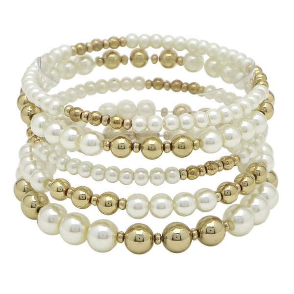 5 ROW BRACELET WITH PEARL
