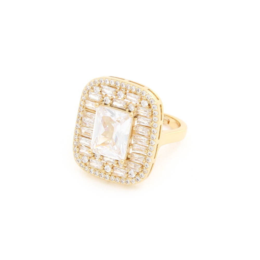 SQUARE CRYSTAL ADJUSTABLE RING