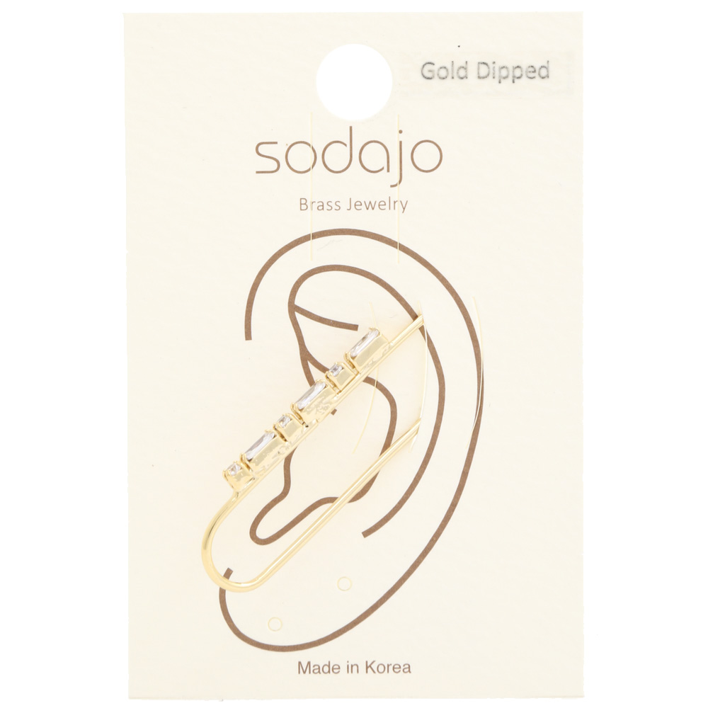 SODAJO RHINESTONE GOLD DIPPED EAR CUFF