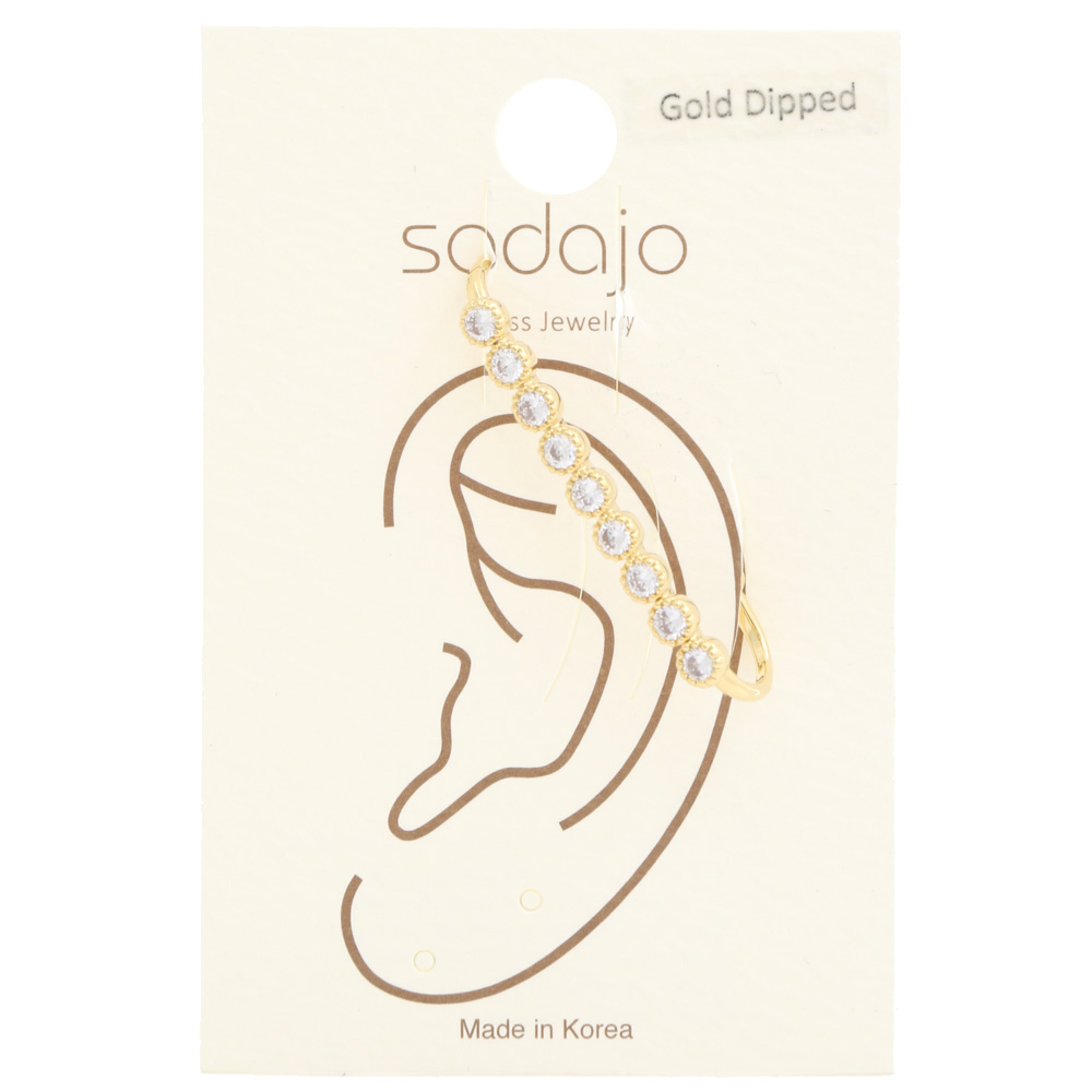 SODAJO RHINESTONE GOLD DIPPED EAR CUFF