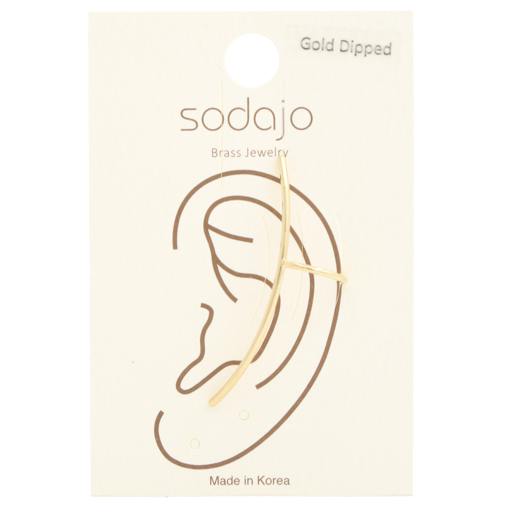 SODAJO CURVE BAR GOLD DIPPED EAR CUFF