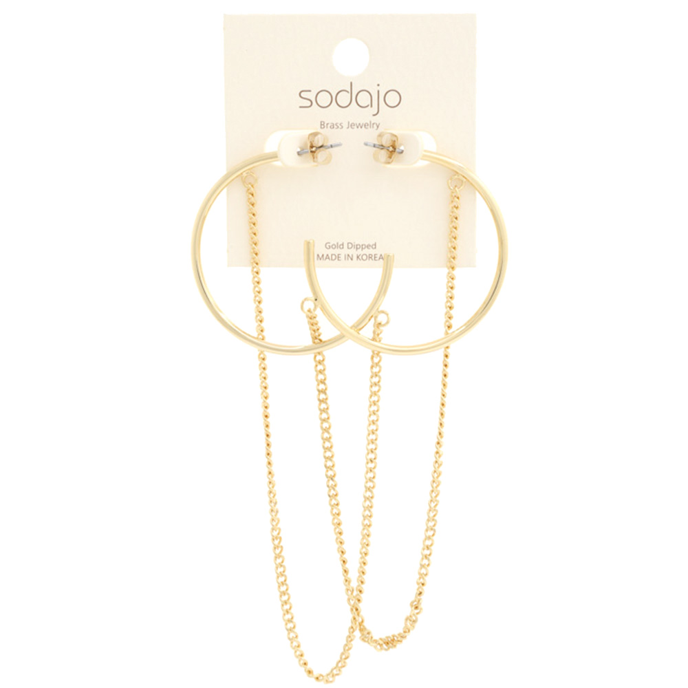 SODAJO CIRCLE CHAIN GOLD DIPPED EARRING