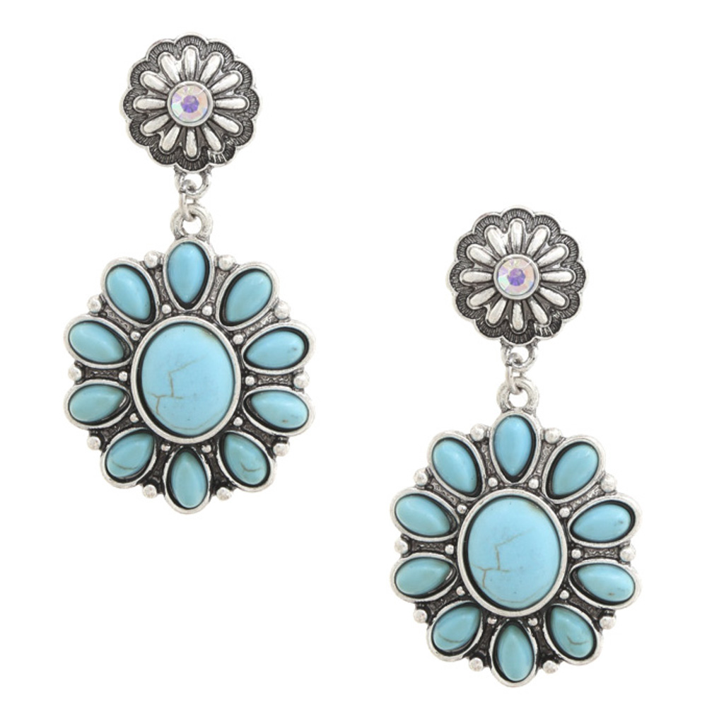 CONCHO FLOWER DANGLE EARRING