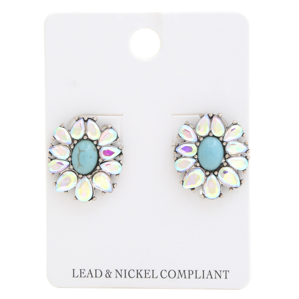 FLOWER RHINESTONE EARRING