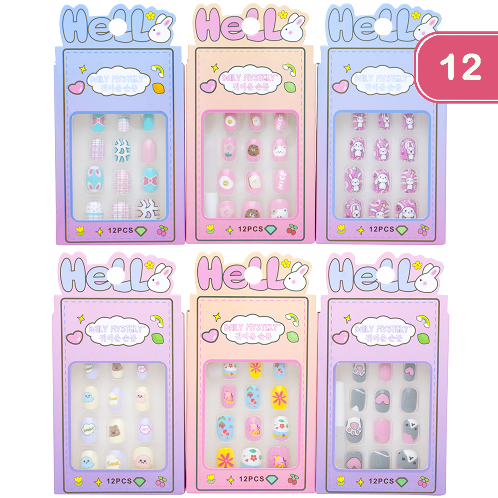 HELLO DAILY MYSTERY MIX DESIGN NAIL DECORATION SET (12 UNITS)