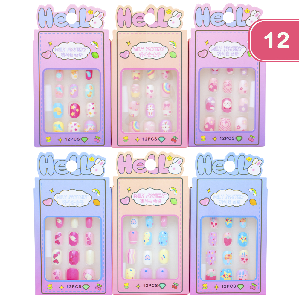 HELLO DAILY MYSTERY MIX DESIGN NAIL DECORATION SET (12 UNITS)