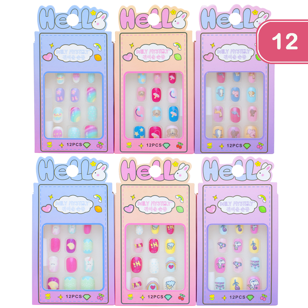 HELLO DAILY MYSTERY MIX DESIGN NAIL DECORATION SET (12 UNITS)