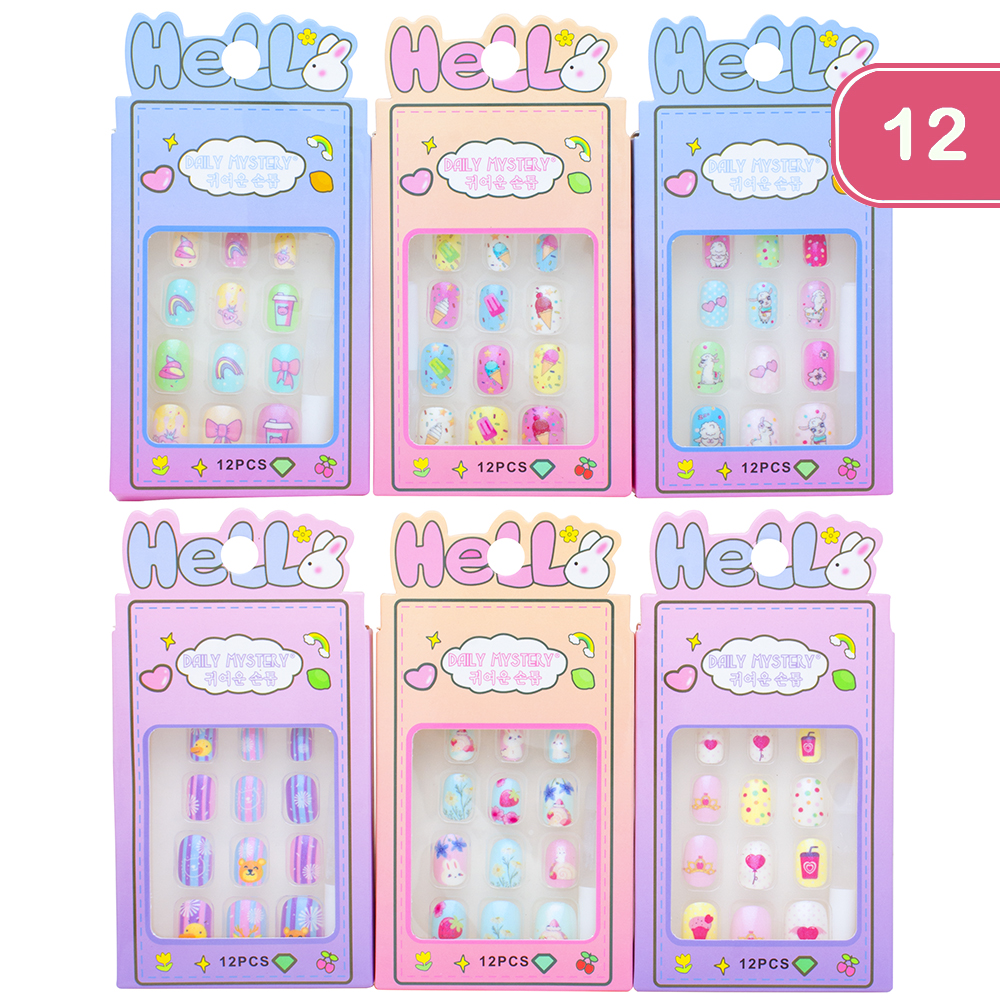 HELLO DAILY MYSTERY MIX DESIGN NAIL DECORATION SET (12 UNITS)