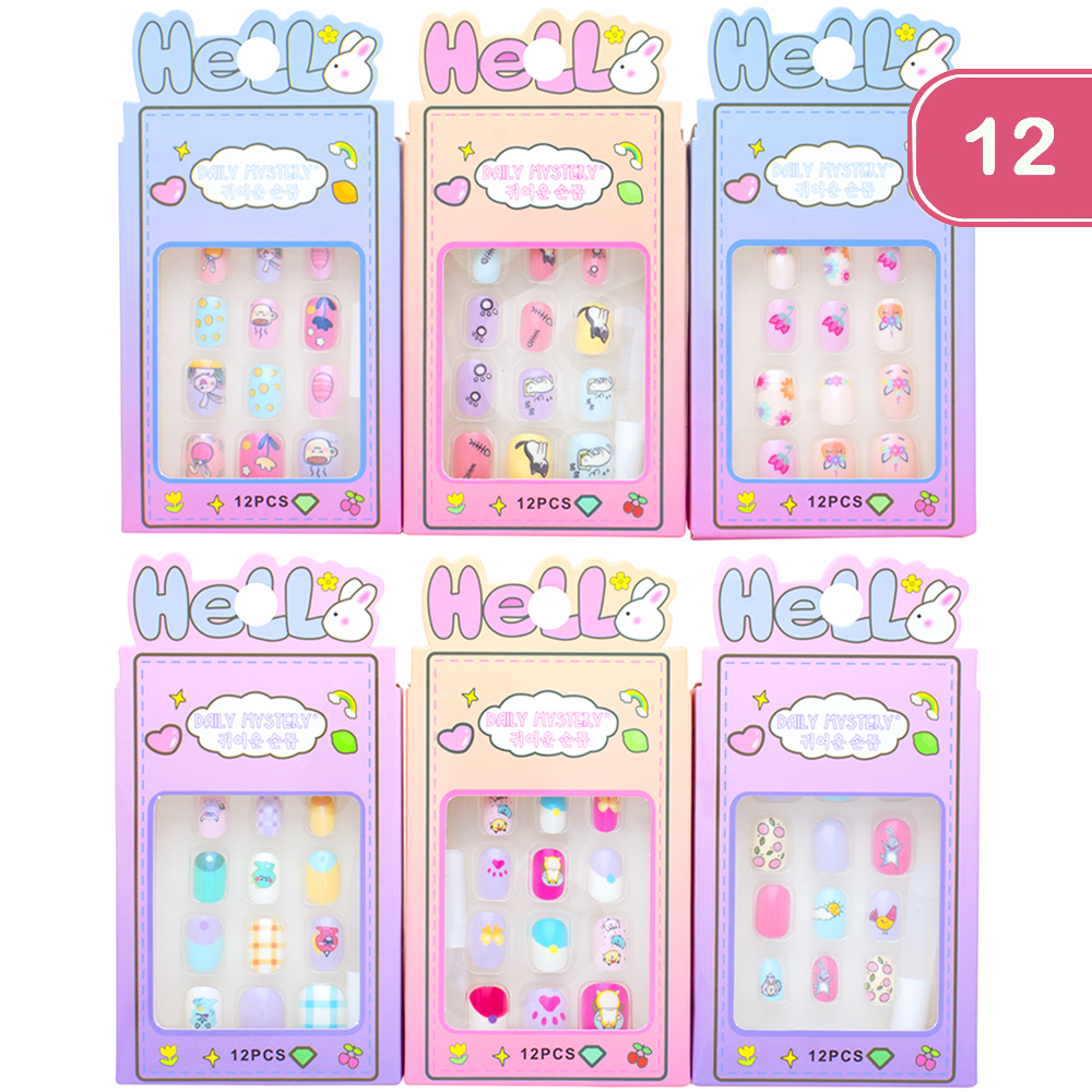 HELLO DAILY MYSTERY MIX DESIGN NAIL DECORATION SET (12 UNITS)