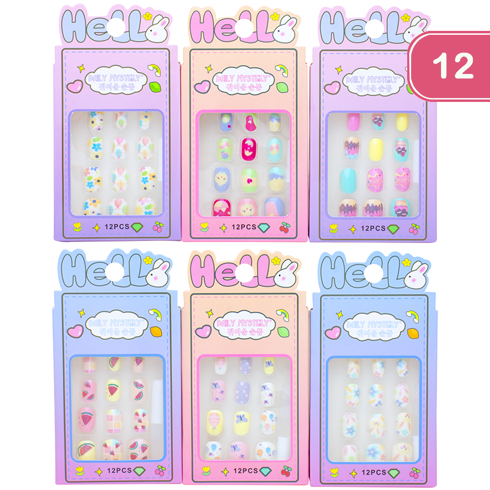 HELLO DAILY MYSTERY MIX DESIGN NAIL DECORATION SET (12 UNITS)