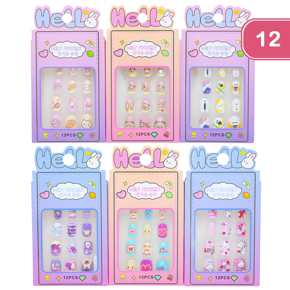 HELLO DAILY MYSTERY MIX DESIGN NAIL DECORATION SET (12 UNITS)