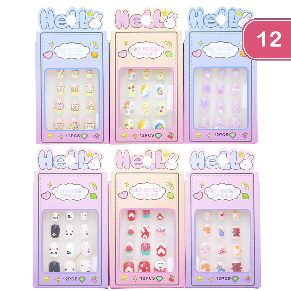 HELLO DAILY MYSTERY MIX DESIGN NAIL DECORATION SET (12 UNITS)