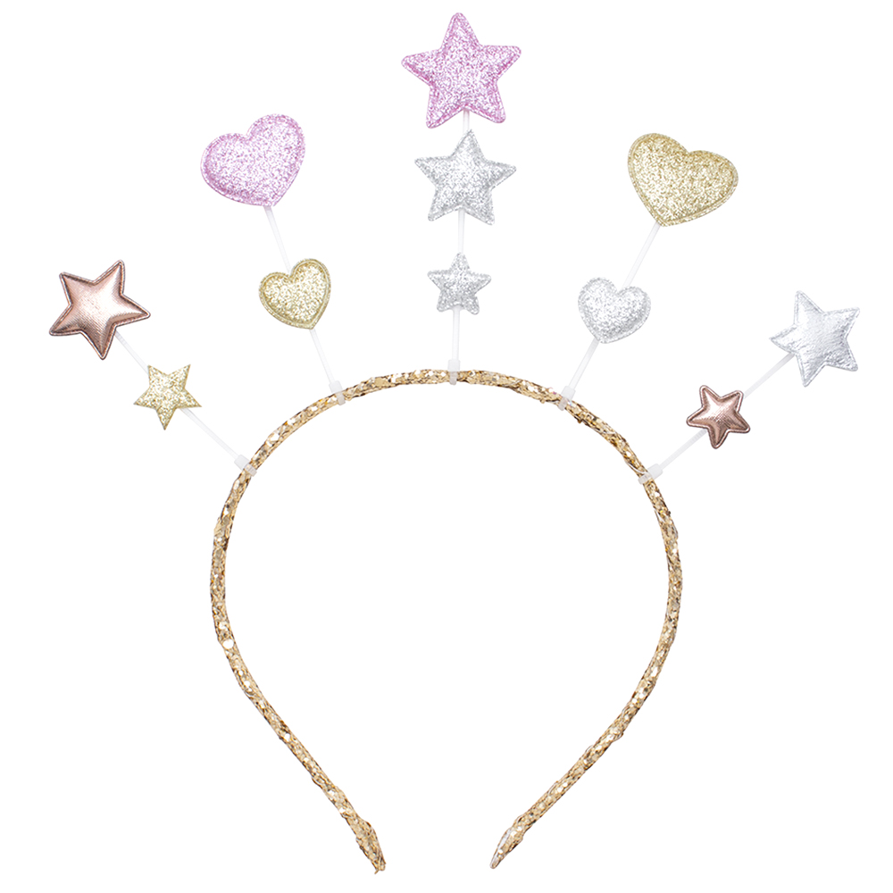 HEARTS STARS GLITTER HAIR HEADBAND