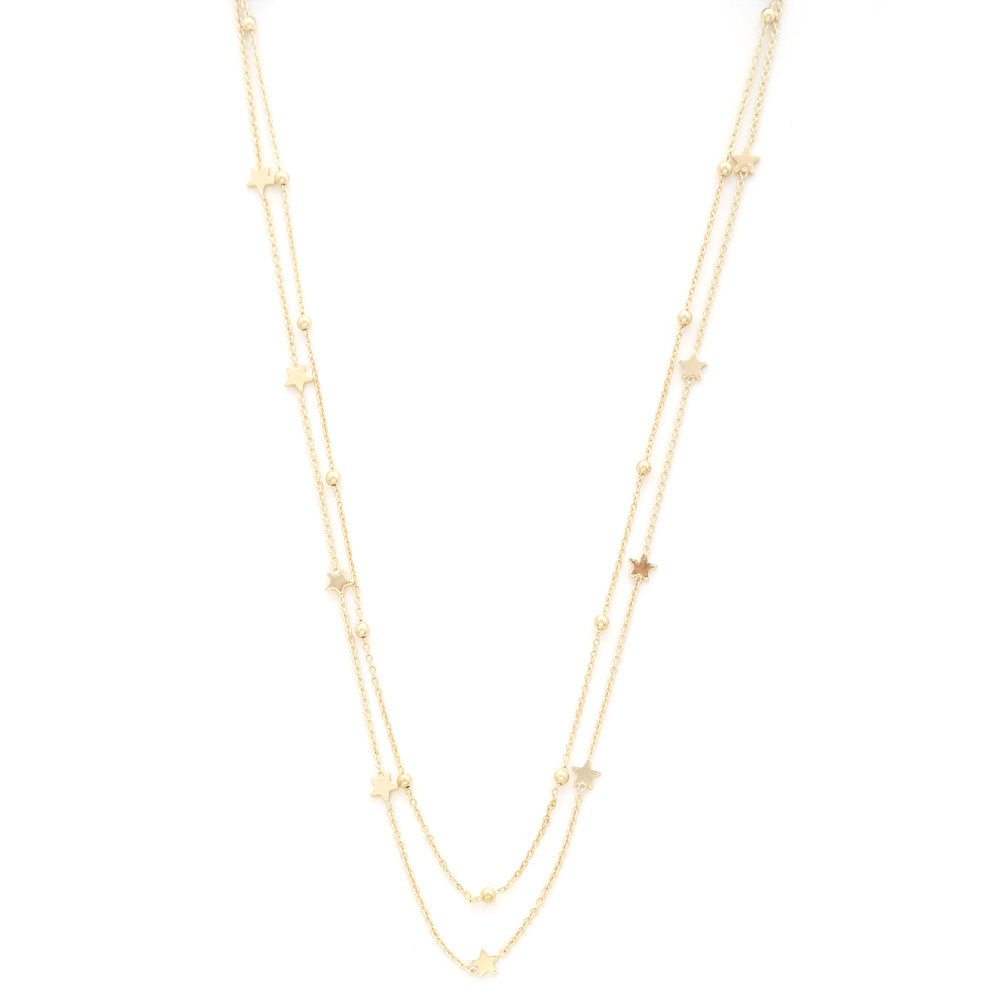 DAINTY STAR CHARM BEADED LAYERED NECKLACE