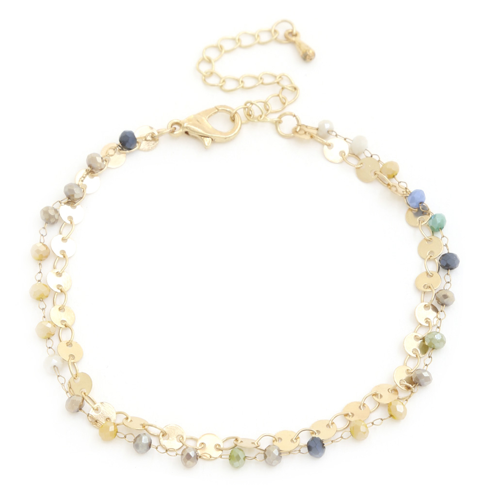 BEADED COIN LINK BRACELET