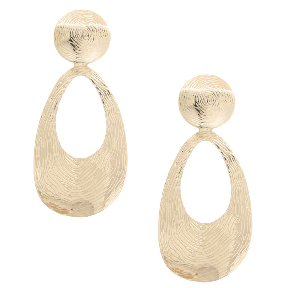LINED TEARDROP DANGLE EARRING