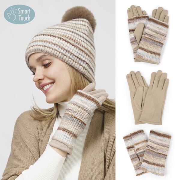 3IN1 - MULTI COLOR KNIT GLOVES