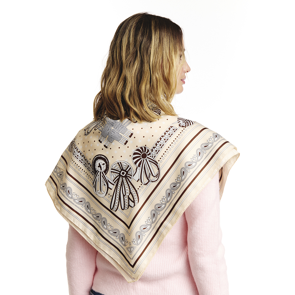 MULTI PRINTED SILKY 36 INCH TWILL SCARF