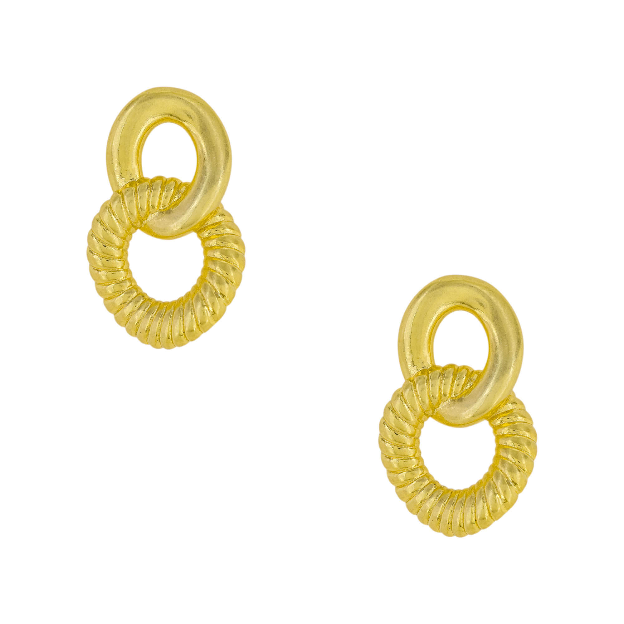 CIRCLE LINK VINTAGE GOLD PLATED EARRING