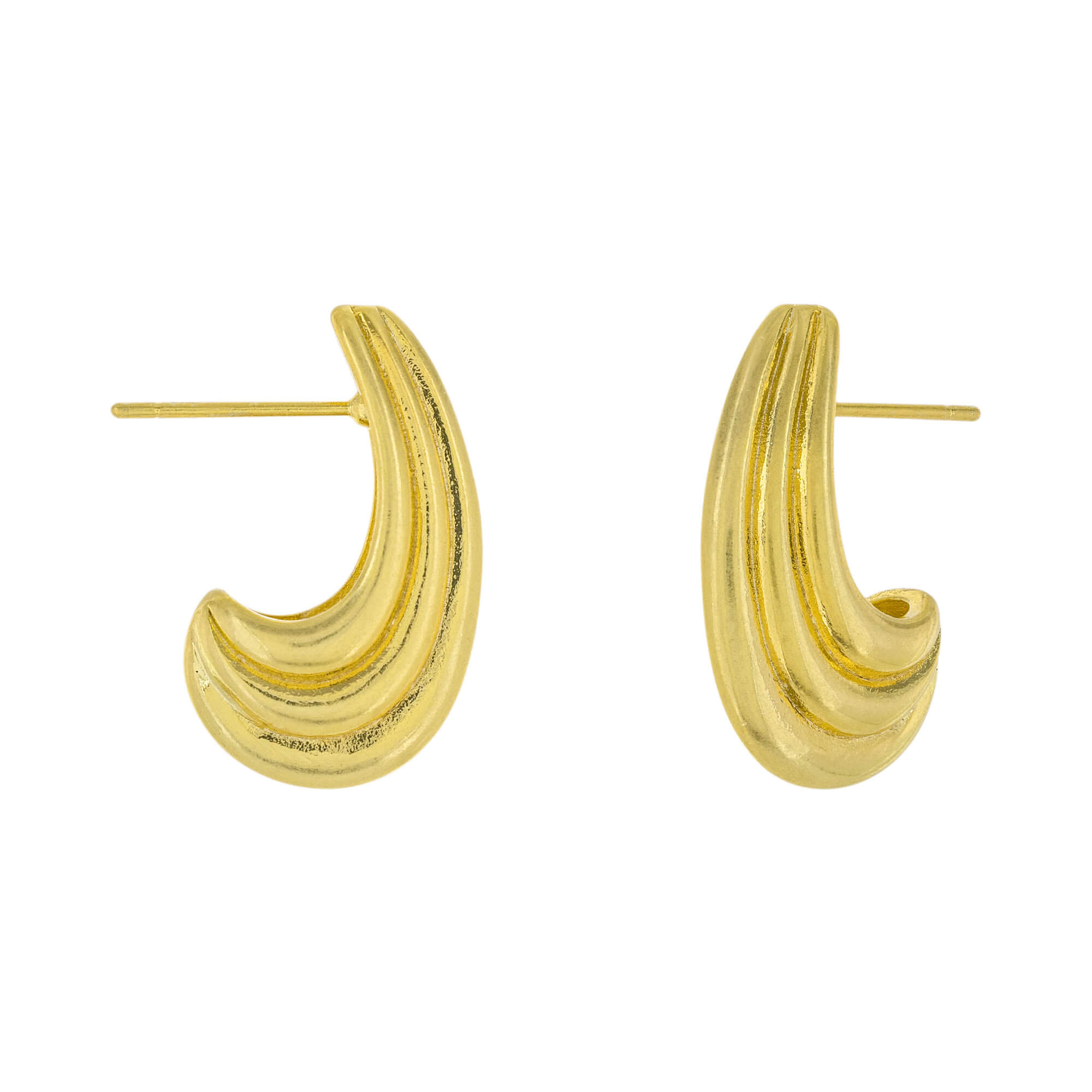 LINED GOLD PLATED EARRING