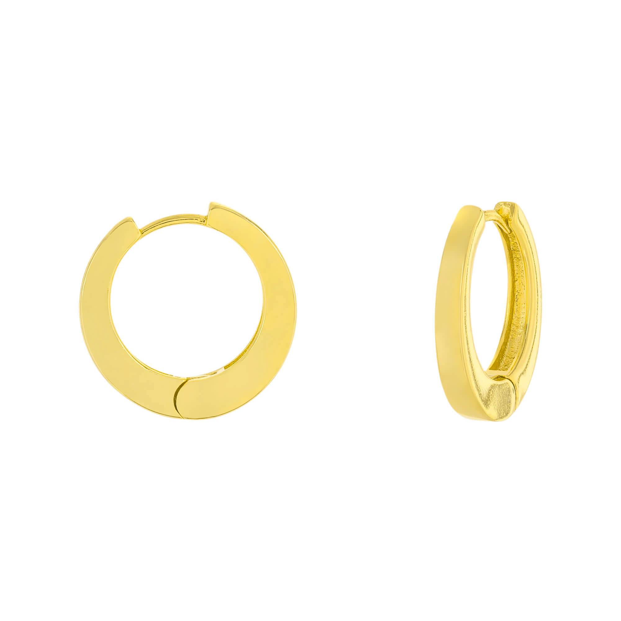 ROUND GOLD PLATED HUGGIE EARRING