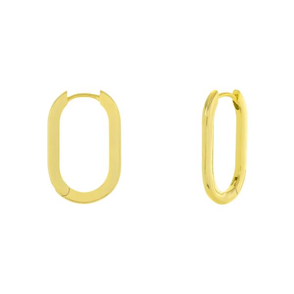 OVAL GOLD PLATED HUGGIE EARRING