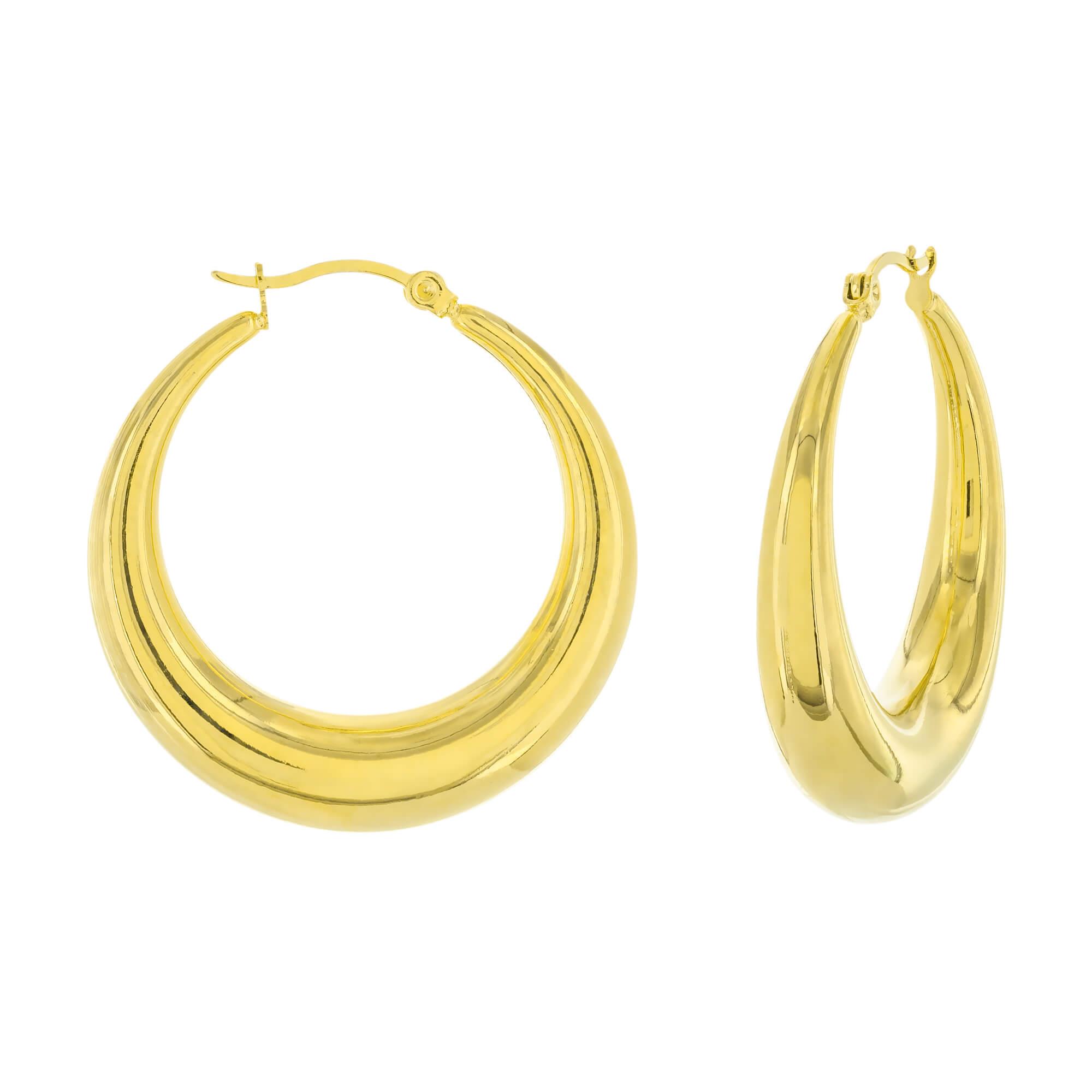 STAINLESS STEEL HOOP GOLD PLATED EARRING
