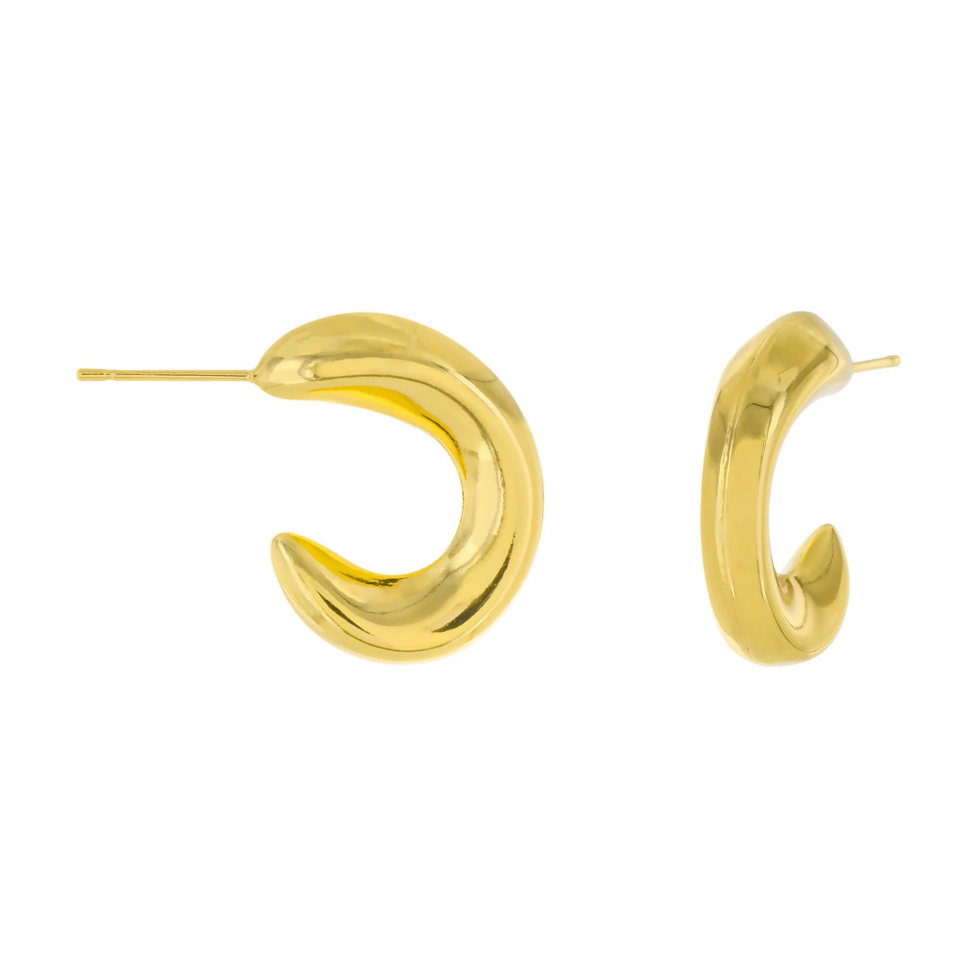 STAINLESS STEEL OPEN CIRCLE GOLD PLATED EARRING