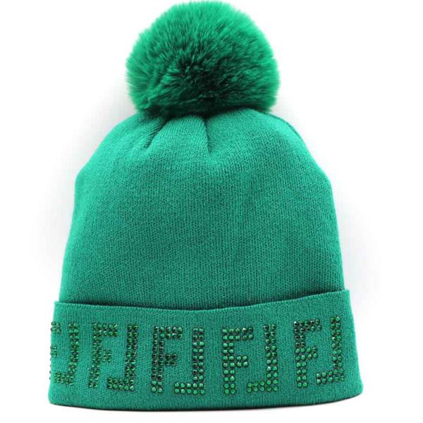 MAZE RHINESTONE POM POM BEANIES