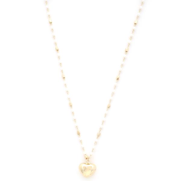 PUFFY HEART BEADED NECKLACE