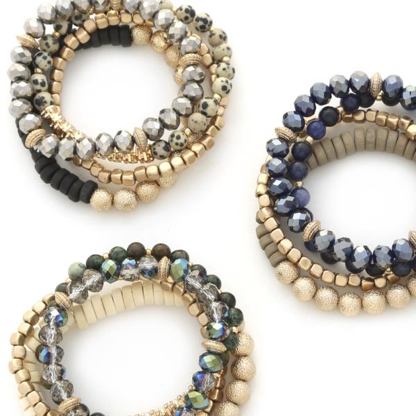 MULTI BEAD STRETCH BRACELET SET