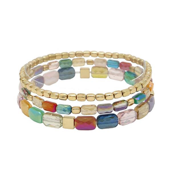3 ROW GLASS BRACELET