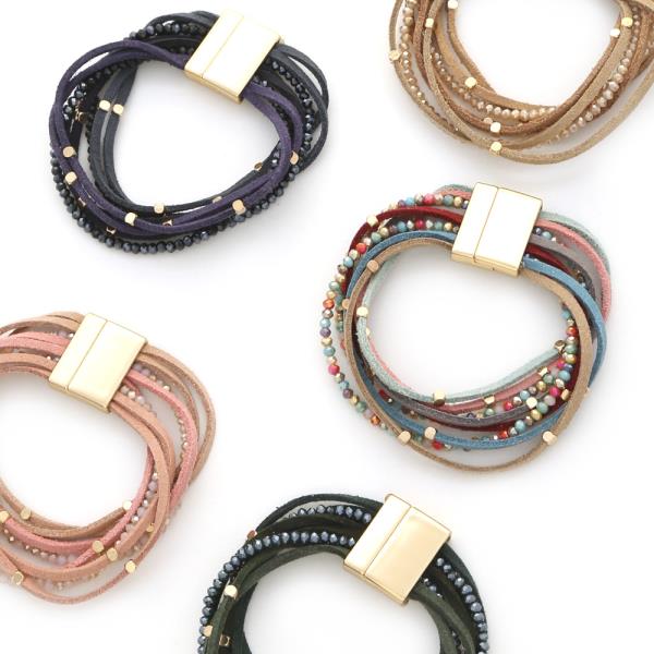 SUEDE AND GLASS MIX MAGNETIC BR